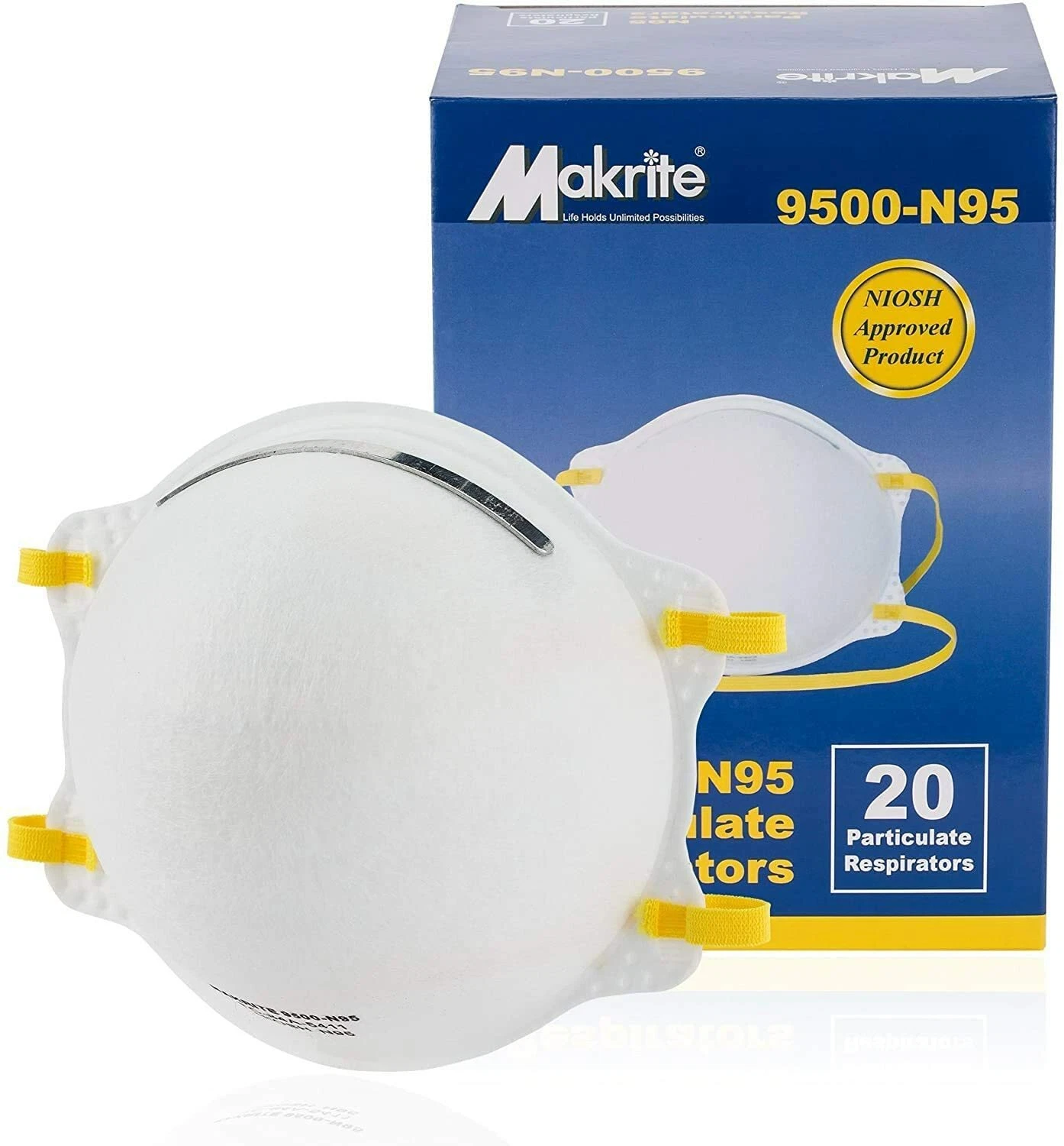 NIOSH CDC Surgical Medical N95 Face Mask Respirator, PACK OF 20
