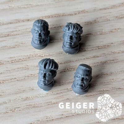 40K Space Marines Bits | Black Templar Crusader Squad | Neophyte Scout Heads 4pc