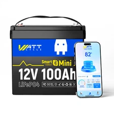 WattCycle 12V 100Ah Lithium Battery LiFePO4 Smart Deep Cycles RV Off-grid Solar