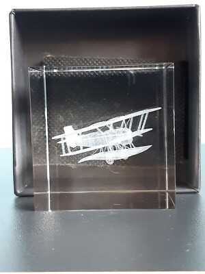 ''Wasserflugzeug'' 3D Laser Cut Block MADE IN U.S.A. Neu mit Box von Crystal Impressions