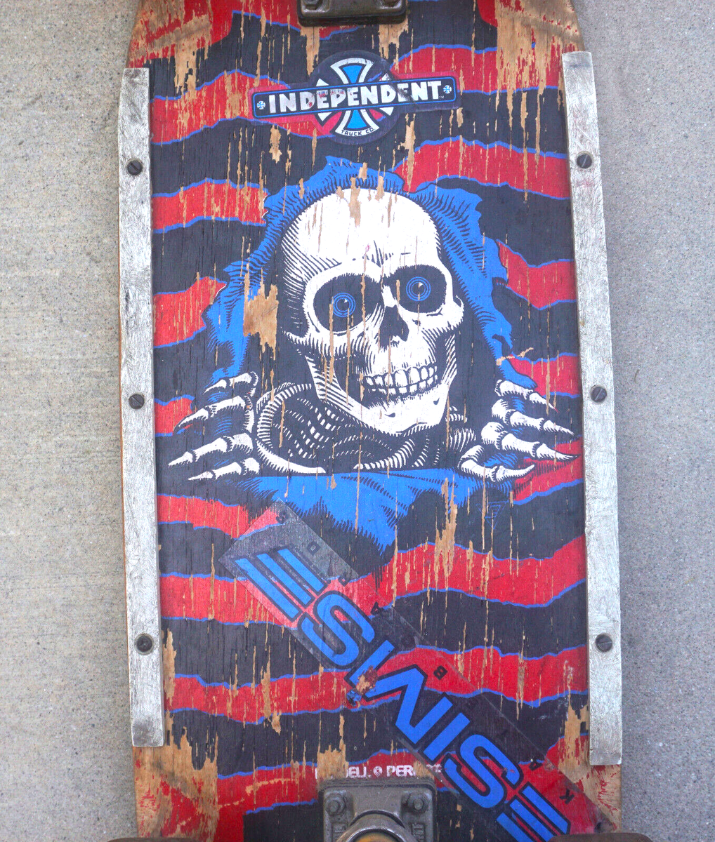 Vintage 1980s Powell Peralta Ripper Skeleton Skateboard w Vintage 1980s Powell Peralta Ripper Skeleton Skateboard w