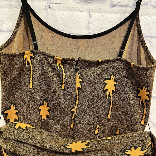 Anthropologie Hutch A Twist To Summer Knit Palm Tree Faux Wrap Dress Midi Small - Picture 5 of 9