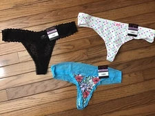 NWT NOBO No Boundaries Thong Panties Size XL  (LOT OF 3 Thongs) (T17-10)