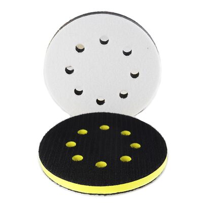 2 Pcs 5 Inch 8 Holes Soft Foam Interface Pad Hook and Loop Sponge Cushion Buffer