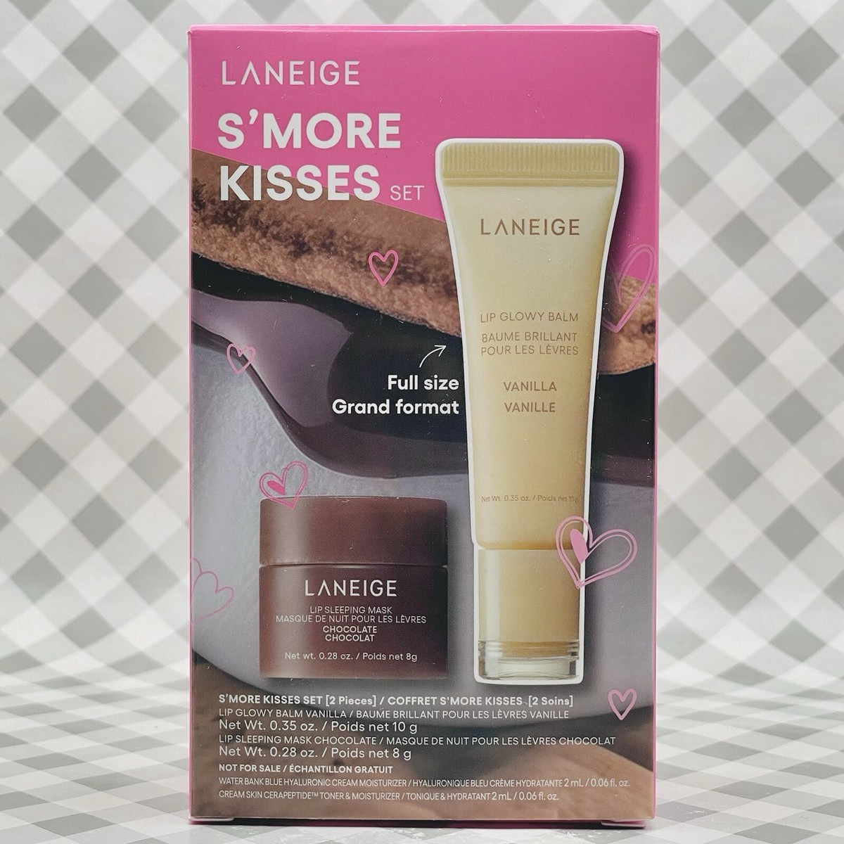 Laneige S'more Kisses Set Vanilla Lip Glowy Balm Chocolate Mask