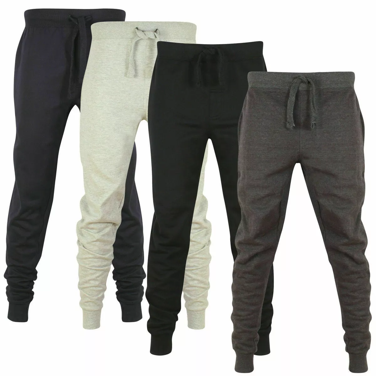 MEN S SLIM FIT TRACKSUIT BOTTOMS SKINNY JOGGERS PANTS TROUSERS eBay