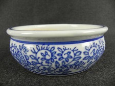 Antica Ciotola in Ceramica CINESE Bianca e Blu Dipinta a mano VINTAGE Design