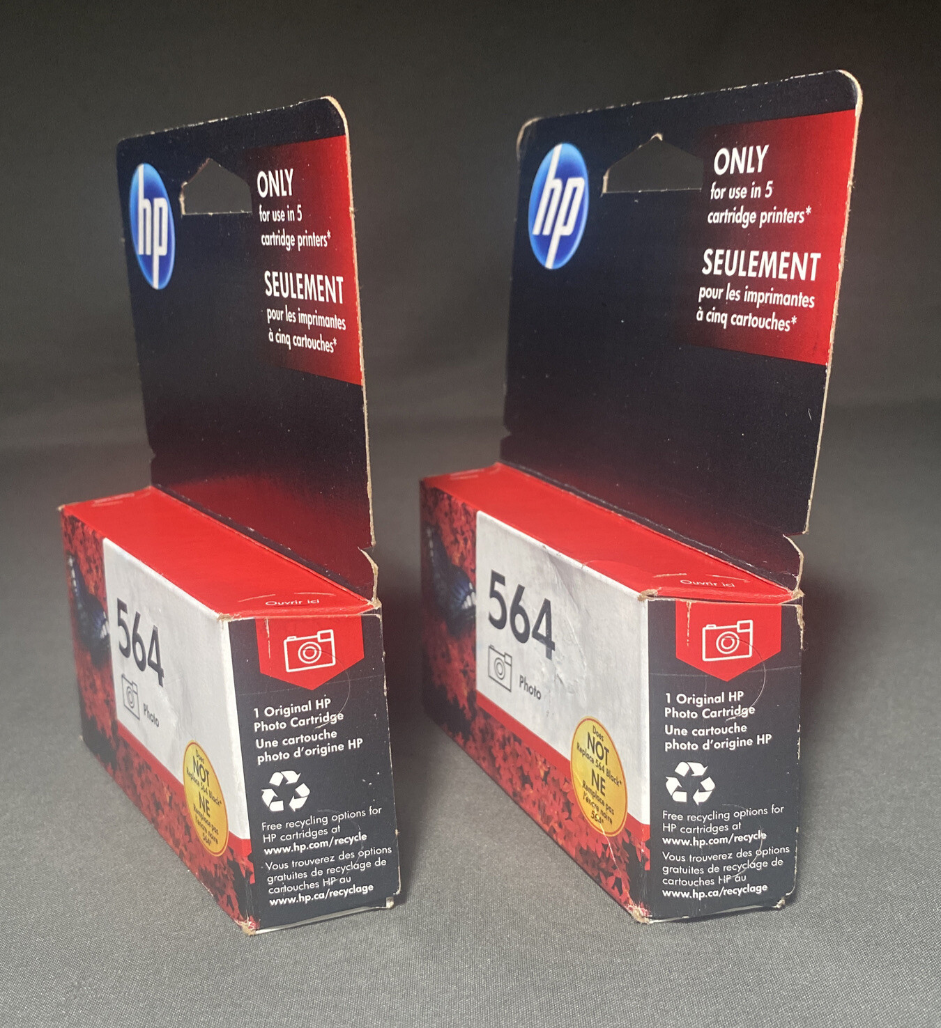 x2 GENUINE BRAND NEW HP 564 Photo Black Ink Cartridges (Expiration FEB