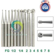 US Wave Dental Operative Bur Tungsten Carbide FG Round FG 1/4 1/2 2 3 4 5 6 7 8#