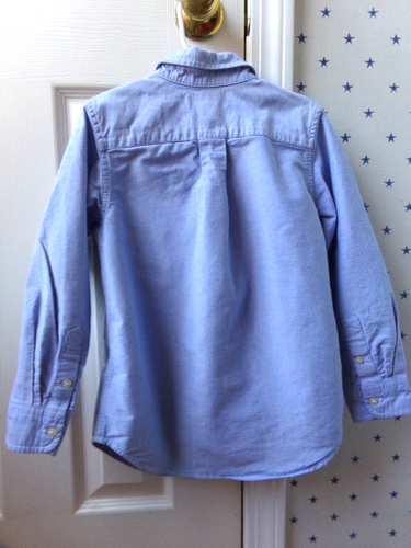 Boys 6 RALPH LAUREN Blue Oxford Dress Shirt $59 Flesh Pony Button Up Down POLO - Picture 13 of 16