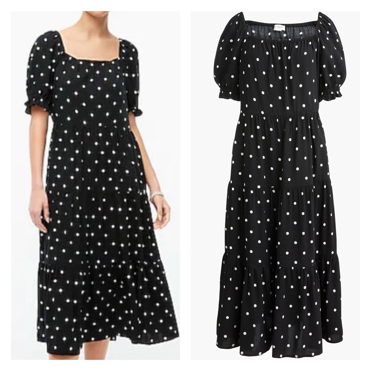 ワンピース Tiered Polka-Dot Long Dress black M Amazon.com: WAYF Women's Tiered Maxi Dress, Black Polka-Dot