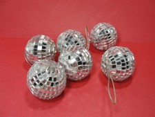 Mini Disco Ball w/ Cord Mirror Ornaments 1-1/2" Sparkle