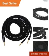 High Purity OFC Braided Headphone Cable - Dual 3.5mm, 1.5m, Handmade Quality