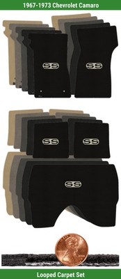 Custom Classic Loop Mat Set for '67-73 Chevy Camaro w/Logo (5 pieces) #G5Y