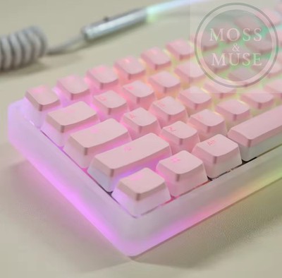 Pudding Keycap ISO Set - 129 Tasten für Cherry Style Switch Tastaturen, PBT - PINK