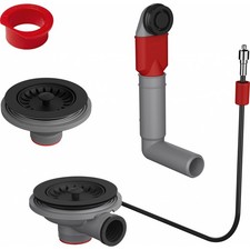 Franke Manual Waste Kit Set 2 Bowl Matt Black Sink Strainer Plug 112.0658.269