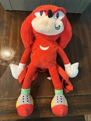 Sonic the Hedgehog Knuckles Plush Animal Figure Stuffed Kids Backpack