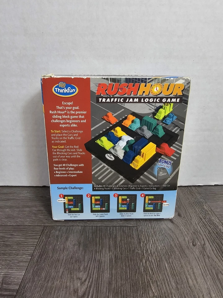 Rush Hour Traffic Jam Logic Game Cards 40 New Challenges Thinkfun - Image 3 of 3