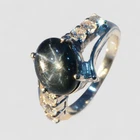 2.60Ct Thailand Star Blue Sapphire 925 Sterling Silver Finish Fine Jewelry Rings