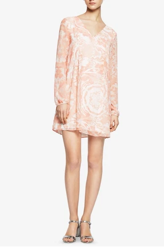 VETEMENTS Abito BCBGeneration Blush bianco stampato con cravatta sul retro piccolo alto femminile