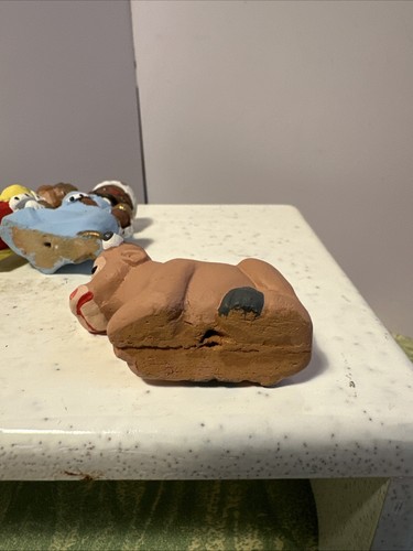 VTG Nativity Lot Of 5 Red Clay Terracotta Spanish Mud People EUC 43 - Picture 16 of 16