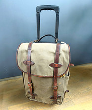 Vintage Filson Rolling Suitcase – Olive Khaki Canvas & Brown Leather