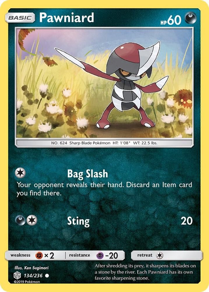 Pawniard 134/236 Common SM - Cosmic Eclipse Pokemon NM/LP