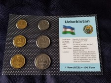 Uzbekistan Almost Uncirculated Set 1994 - 1 Tyin - 50 Tyin - i