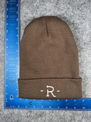 Port & Company Hat Beanie Mens One Size Brown Knit R Logo Cuffed Winter