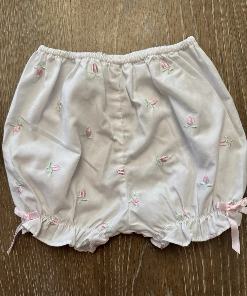 Conjunto de Conjunto Baby Togs Niñas 3-6 Mos De Colección 5 Piezas Tulipán Bordado Rosa y Blanco Foto 2 de 4