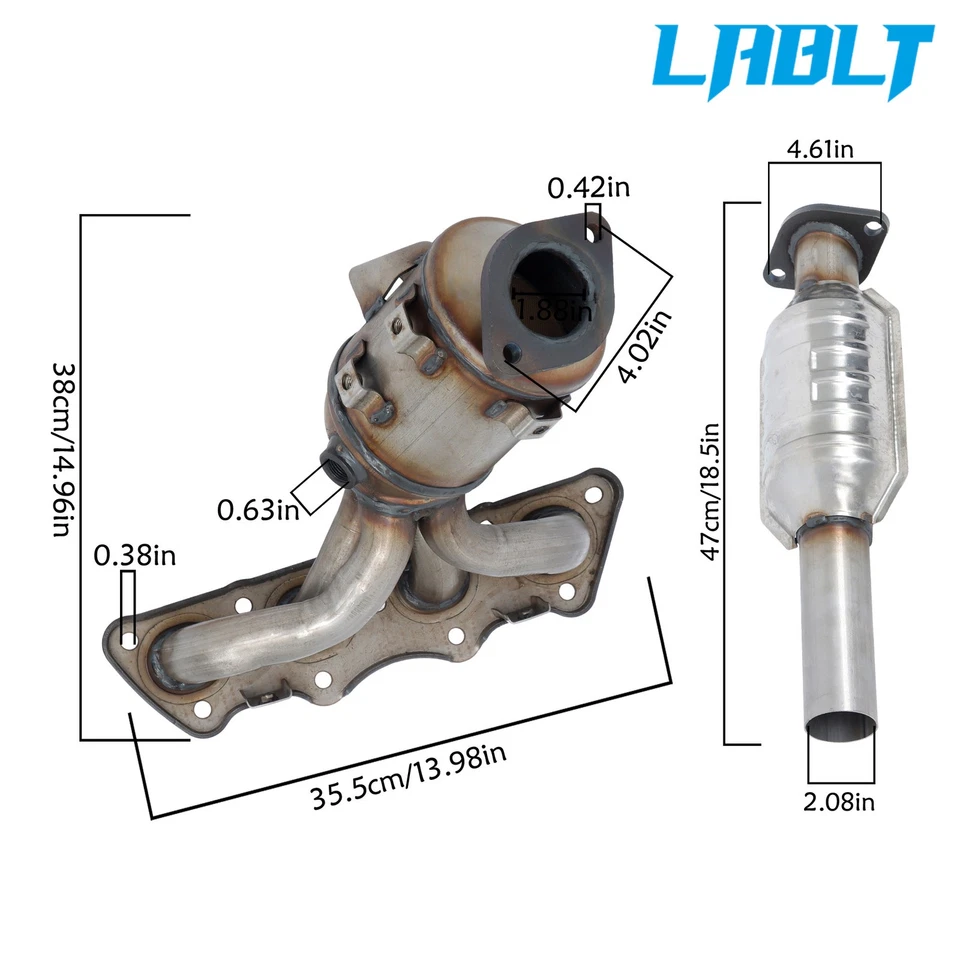 Каталитические конвертеры переднего + заднего коллектора для Hyundai Accent 1,6 л 2012-2017 годов выпуска - Изображение 2 из 4