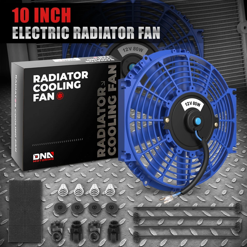 RADIADOR ALUMINIO 3 FILAS + KIT VENTILADOR 2X 10" AZUL PARA CHEVY CAMARO/FIREBIRD V8 82-92 Foto 3 de 4