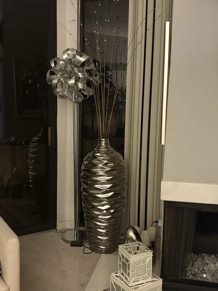 Glam Chrome Floor Vases Set of 2 - Image 4 of 4