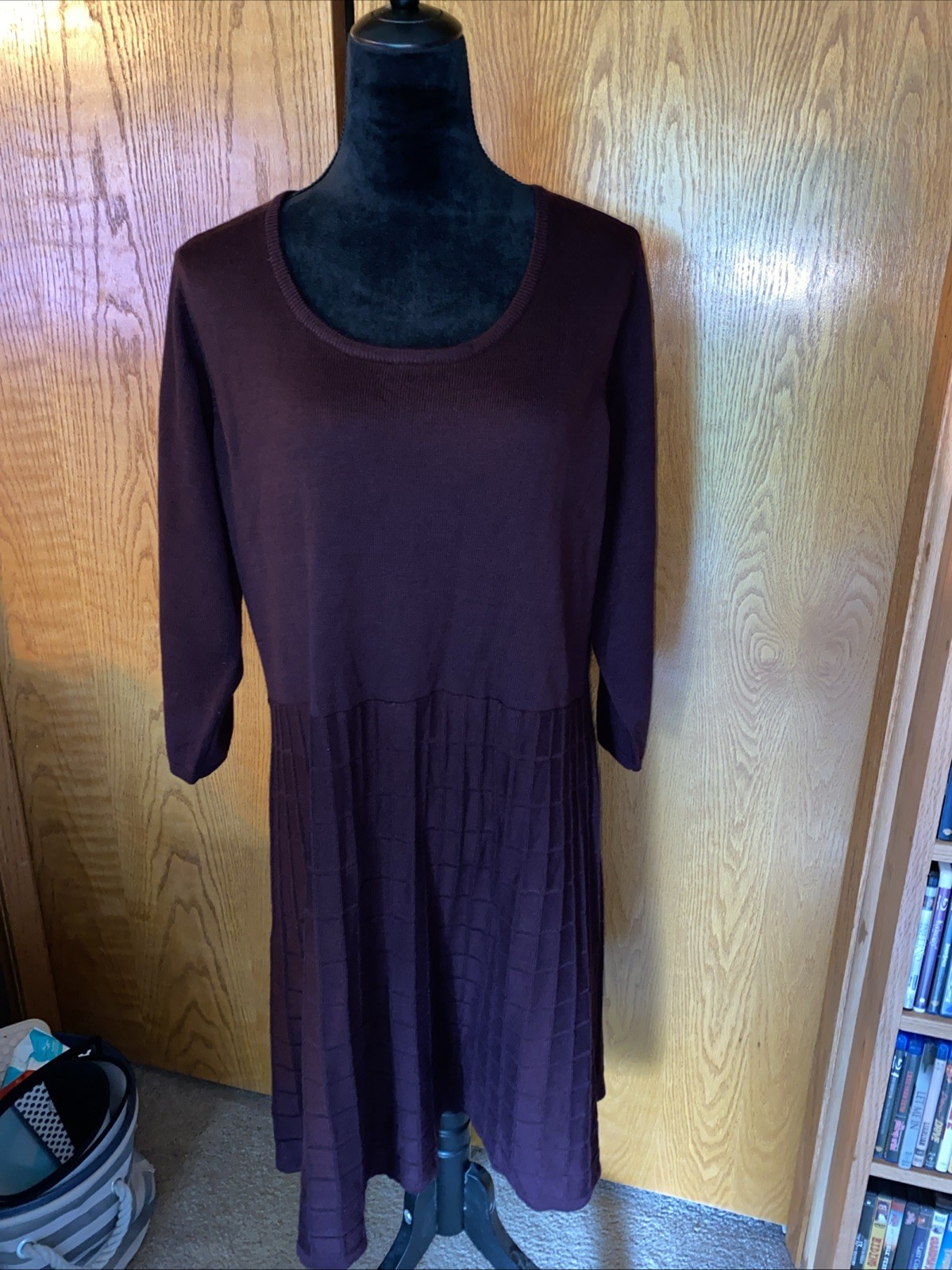 Calvin Klein 1X Sweater Dress Plum