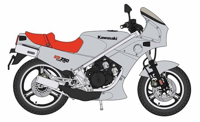 Hasegawa 21747 - 1/12 Kawasaki KR250, Silver Color - New