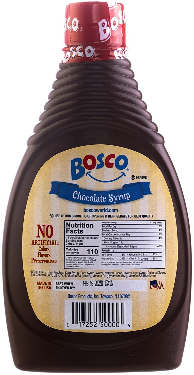 The Original Bosco Chocolate Syrup - 22 Oz Squeeze Bottle All