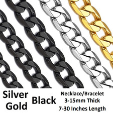 *UK SHOP* 316L STAINLESS STEEL CUBAN BRACELET / NECKLACE MENS CURB LINK CHAIN