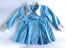 Vintage Long Sleeve Collared Blue Jacket Dress Approx 6-12 months