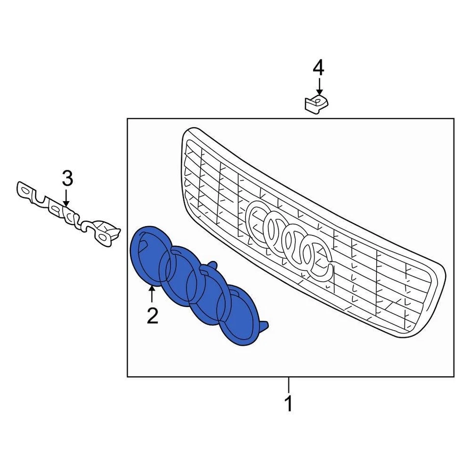 For Audi Allroad Quattro 2001-2005 Audi Front Grille Emblem Foto 2 de 2