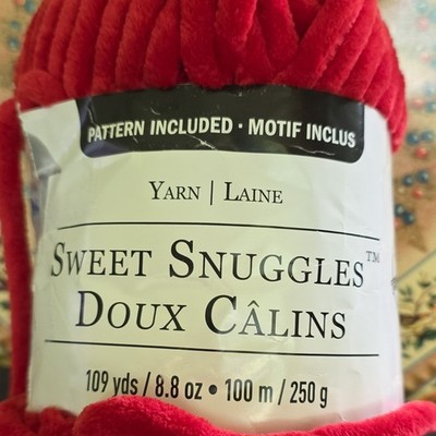 Loops & Threads Sweet Snuggles Jumbo Yarn Red SN-17 100% Polyester Ball