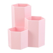 Makeup Brush Holder Organizer, 3 Slot Plastic Cosmetics Brushes Pen Storage S...