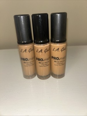 3 pk L.A. Girl PRO.Matte Foundation, Warm Sienna GLM679