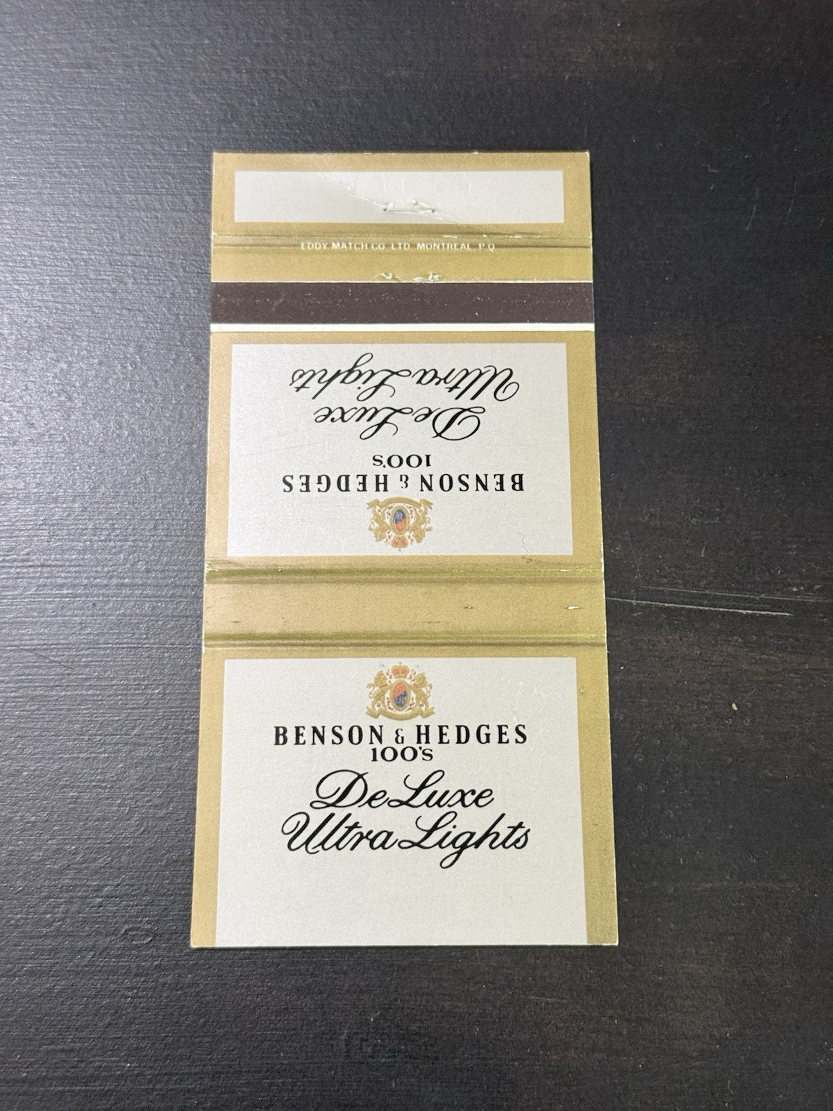 Benson And Hedges Deluxe Ultra Lights Cigars Cigarette Matchbook Cover 339
