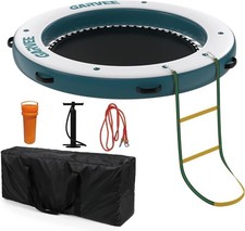 2.4x2.4M Inflatable Floating Dock Swim Platform with Ladder Pump Bag for Lake