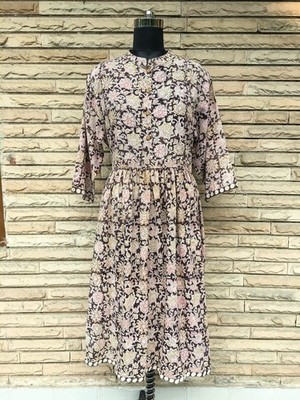 Pure Cotton Summer Long Dress Brown Floral Print Women Casual Flowy Dress MG1003 | eBay Pure Cotton Summer Long Dress Brown Floral Print Women Casual Flowy Dress MG1003 | eBay
