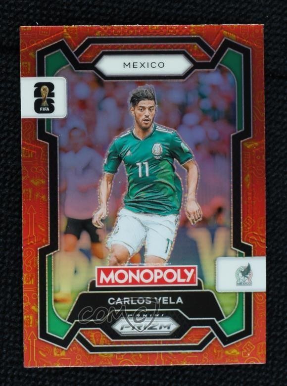 2026 Prizm Monopoly FIFA World Cup Orange & Gold Classic Icons Carlos Vela 9hx