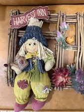 Rustic Scarecrow Fall Autumn Harvest Welcome Sign Wall Hanging Decor Seasonal