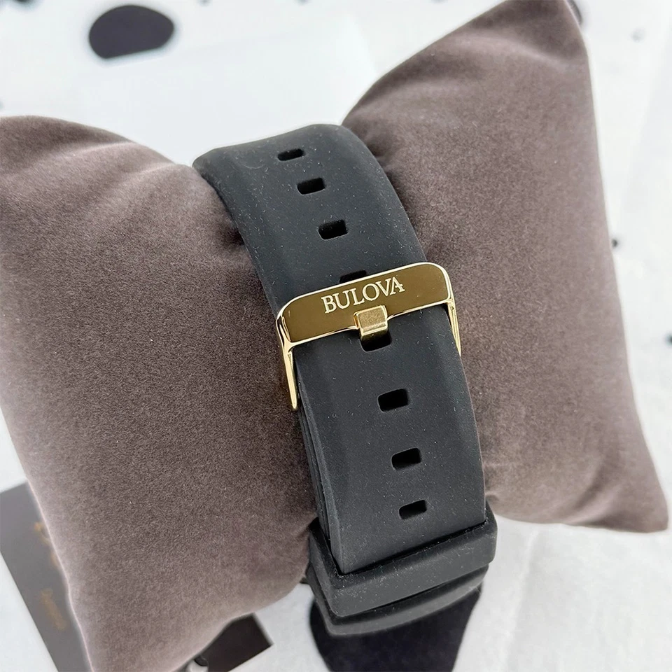 Bulova 98B278 Marine Star Men's 44mm Black Dial Rubber Strap Quartz Watch - Image 2 of 4