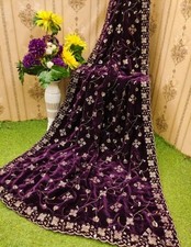 Embroidered Velvet Dupatta bridal shawl Ethnic Scarf Wedding stole women chunni