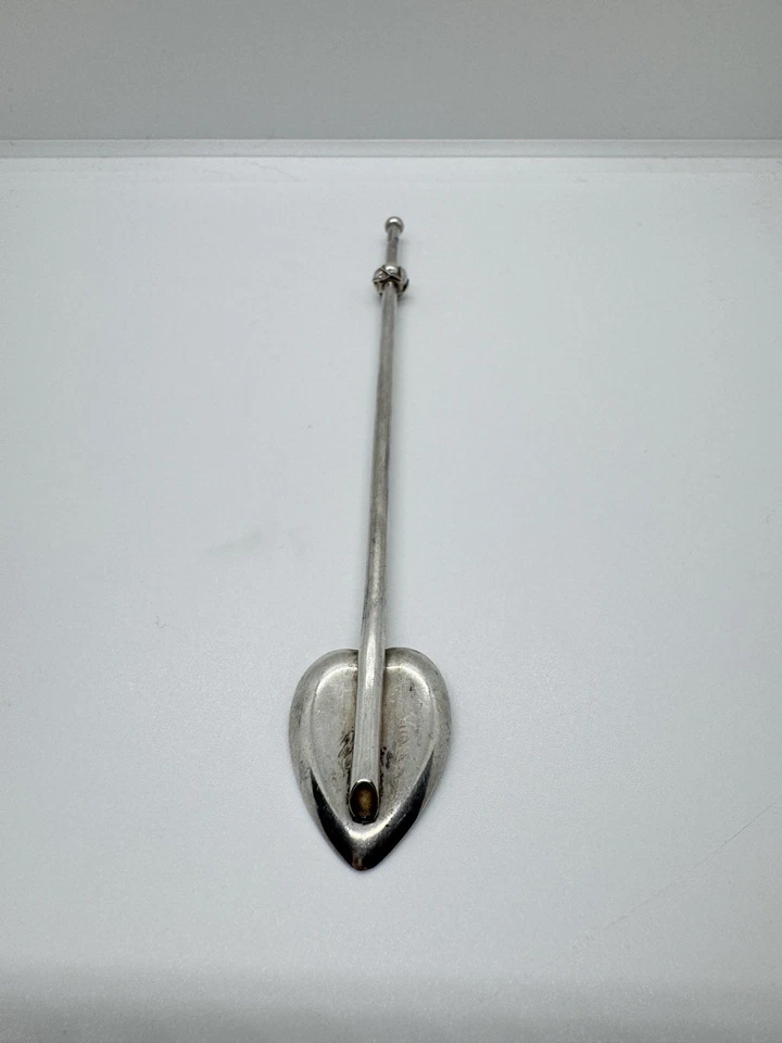 Cuchara de cóctel vintage en forma de corazón de plata de ley 925 Foto 4 de 4